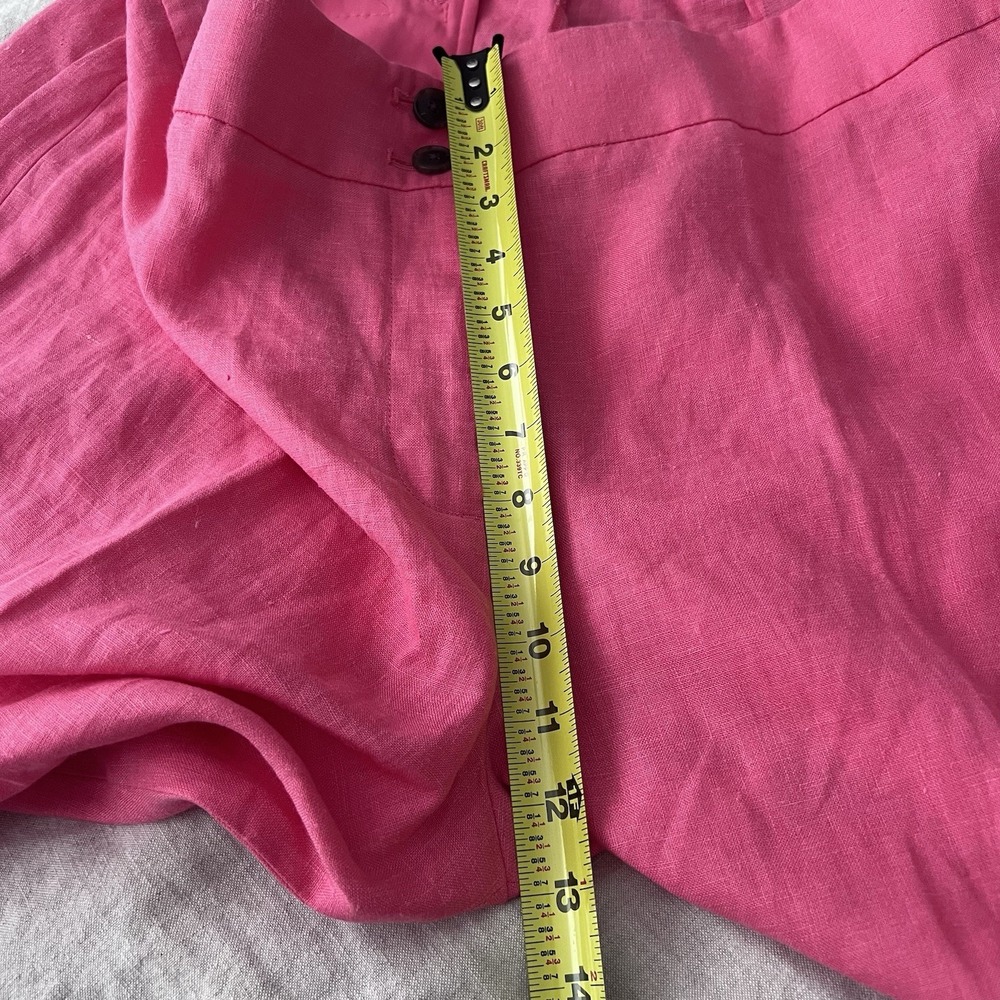 Talbots Pants Womens Size 16W Pink Coral Wide Leg 100% Linen Plus - Picture 12 of 12